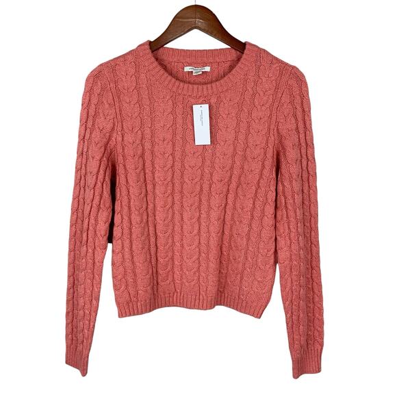 American Eagle Outfitters Sweaters - New American Eagle Sweater Pullover Cable Knit Coral Pink Soft Cozy Women's M